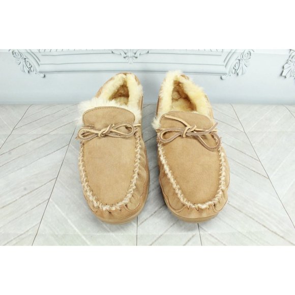LL Bean Brown Suede Slip On Wicked Good Original Moccasin Slippers 11 Wide - Picture 5 of 9